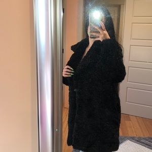 Forever 21 fur coat black